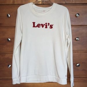 Levi’s ivory with red lettering sweatshirt.  EUC.